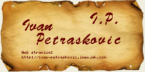 Ivan Petrašković vizit kartica